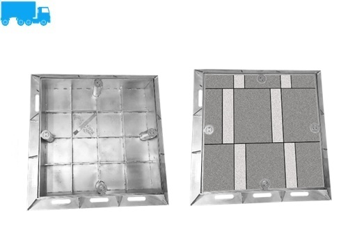 Stainless Steel Heavy Duty Recessed Cover & Frame / A1 Grade (Clear Opening : 600mm x 600mm)